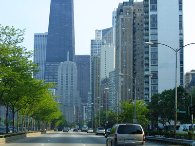 Chicago Freeway into Downtown ›
  May 2007.