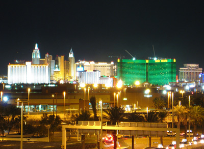 Strip View at Night from Airport
  › December 2007.