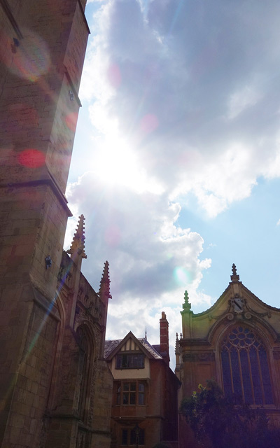 Sunglint at St. Mary's, Oxford › August 2014.