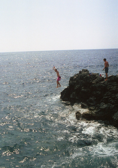 Me Cliffdiving at the Beach,
  Kailua-Kona › January 1992.