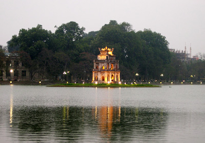 Evening at Hoam Kiem Lake, Hanoi
  › February 2005.